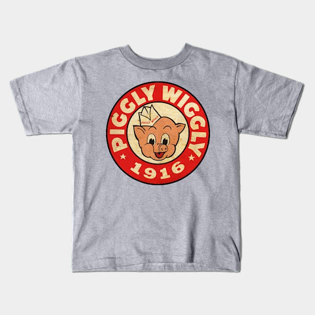 Piggly Wiggly 1916 Vintage Kids T-Shirt by projeksambat